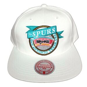 San Antionio Spurs‎ Mitchell & Ness NBA Deadstock Snapback Hat Cap White NWT